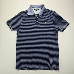 Banana Republic Striped Polo Elephant Logo Short Sleeve Cotton Blend Men's M‎